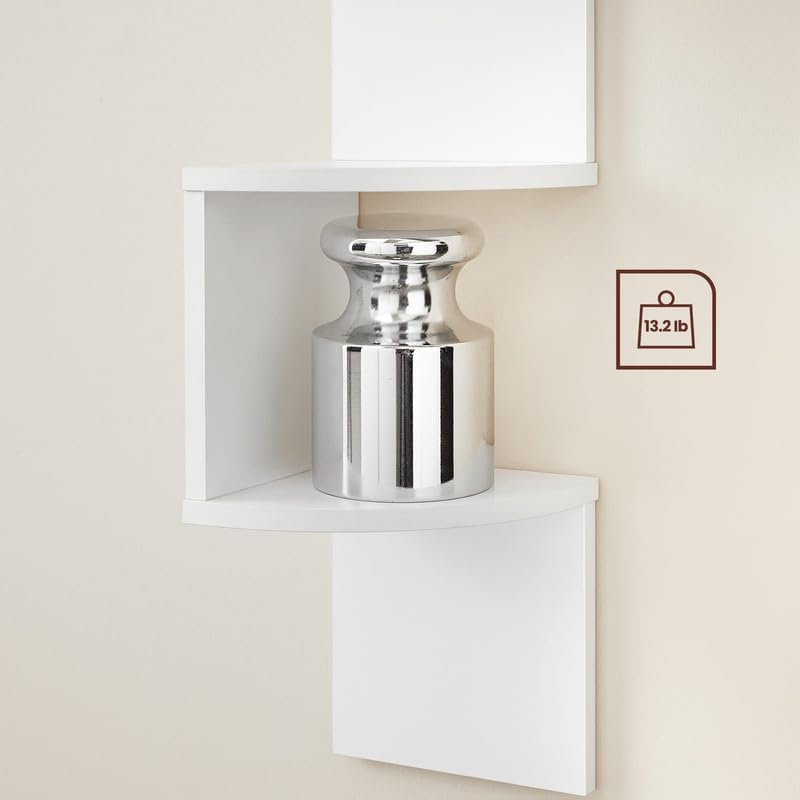 VASAGLE Corner Shelf Wall Mount, 5-Tier Floating Corner Bookshelf - Image 6