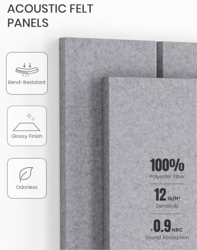 Fluxynara 36" x 24" Large Felt Bulletin Board, Soft Gray - Image 5