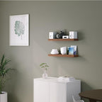 Ballucci Floating Shelf, 2-Pack 24" Rustic Brown Floating Shelves for Wall, Wood Wall Shelf for Home Décor, Floating Shelves for Bathroom, Living Room, Bedroom, 8" Deep Wall Shelves - Image 6