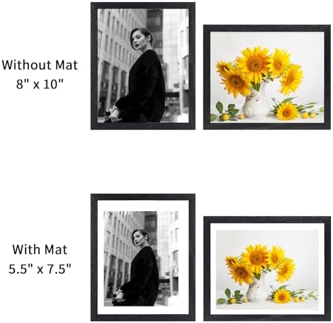puthiac 8x10 Solid Oak Wood Picture Frame, Black, 1 Pack - Image 4