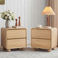 AVZEAR Set of 2 Modern 2 Drawer Dresser, 2 Drawer Nightstand Small Wooden Dresser Chest of Drawers, Handle Free & Curved Profile Design Sofa End Table for Living Room, Nursery, Natural by AVZEAR