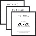 puthiac 20x20 Solid Oak Wood Picture Frames, Black, 3 Pack by PUTHIAC