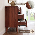 GarveeHome Fluted Dresser for Bedroom with 6 Deep Drawers, Walnut - Image 7