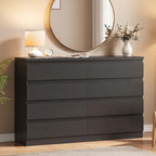 MapleGrace Modern 8 Drawer Dresser, Black by MapleGrace