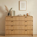FURSUN Fluted 8 Drawers Dresser for Bedroom, 55" Wide Wooden Dresser with Metal Handle, Curved Profile Design, Modern Storage Organizer for Bedroom, Living Room, Hallway, Natural Oak by FURSUN