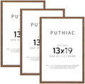 puthiac 13x19 Solid Oak Wood Picture Frames, Walnut, 3 Pack by PUTHIAC