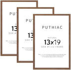 puthiac 13x19 Solid Oak Wood Picture Frames, Walnut, 3 Pack by PUTHIAC