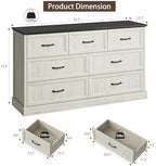 Farmhouse 7 Drawer Dresser for Bedroom, 55" White Dresser with TV Stand - Image 2