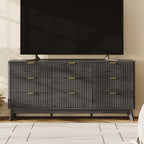 63" Wide Fluted 9 Drawers Dresser for Bedroom,Curved Edge,Black - Image 4