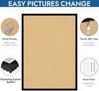 Hongkee 20x28 Picture Frame Set of 4, 20 x 28 Black Wood Style(Mat 16x24) - Image 5