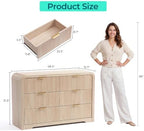 LINSY HOME 6-Drawer Fluted Dresser for Bedroom, Light Oak, Mid Century - Image 2