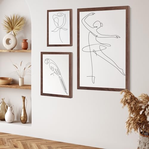 puthiac 20x30 Solid Oak Wood Picture Frames, Walnut, 3 Pack - Image 6