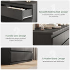 Modern 8 Drawer Dresser, Simply Chest of Drawers for Bedroom, Wood Storage Dresser with Deep Drawers for Living Room/Hallway/Entryway (Black) - Image 7