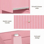 RoyalCraft 32" Large Nightstand Set of 2, Fluted Painted Wood Dresser with 3 Spacious Drawers, Modern Bedside Table for Bedroom, Living Room, Pink - Image 6