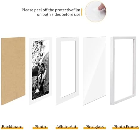puthiac 9x12 Solid Oak Wood Picture Frame, White, 1 Pack - Image 2