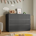 BORNOON Dresser for Bedroom with 6 Drawers, Fluted Chest of Drawers with Round Curved Corner, Hidden Handles, Modern Wood Storage Organizer for Bedroom, Nursery, Living Room by BORNOON
