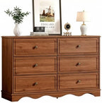 Chrangmay Modern Chest of Drawers with 6 Drawers,Deep Drawers,Clothes Organizer,Large Storage Cabinet for Living Room, Bedroom,Hallway,with Anti-Tipping Device, Brown by Chrangmay