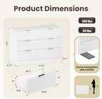 MALOL 6 Drawer Fluted Dresser for Bedroom, Modern Wooden Chest of Drawers, Wide Storage Cabinet with Smooth Silent Slides, Anti-Tip, 47" Storage Organizer for Bedroom Living Room, White - Image 2