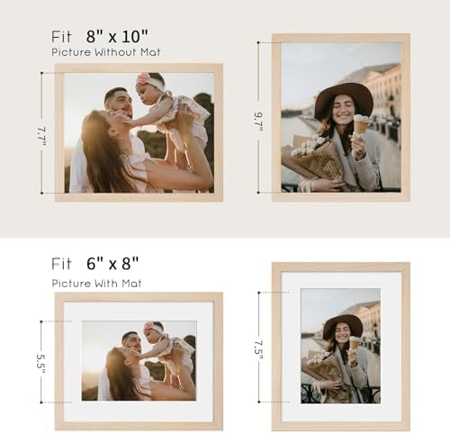 puthiac 8x10 Solid Oak Wood Picture Frames, Natural Oak, 3 Pack - Image 4