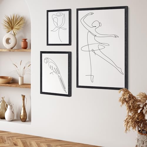puthiac 18x24 Solid Oak Wood Picture Frames, Black, 3 Pack - Image 5