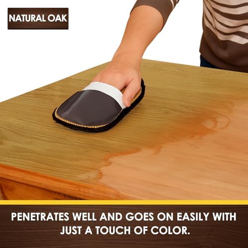 DWIL Water Based Wood Stain - Multiple Finishes, Fast Drying, Indoor and Outdoor Furniture, Wood Paneling, Cabinets and More, Low Odor ＆ Non-Toxic (8.5oz Natural Oak)-with Tools - Image 2
