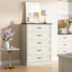 CARPETNAL Farmhouse 5 Drawer Dresser for Bedroom, 44" Tall White Dresser. - Image 4