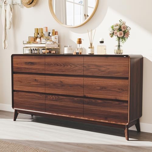 9 Drawer Mid Century Modern Dresser for Bedroom Chest of Drawers for Closet by Easy-LivingFurniture