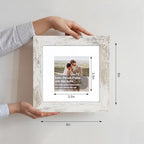 Hongkee 6x6 Picture Frame Set of 4, Made of Real Glass and Multicolour Wooden Frame, 6 by 6 Photo for Wall or Tabletop - Display Picture 4x4 with Mat or 6x6 Without Mat - Image 2