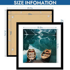 Hongkee 20x20 Frame Set of 4, 20 x 20 Black Wood Style(Mat 16x16) - Image 3