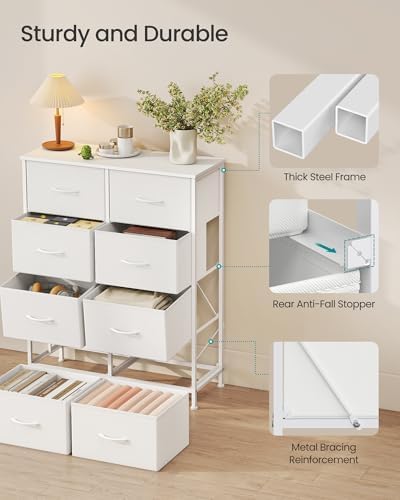 SONGMICS Dresser for Bedroom, Tall Dresser with 8 Fabric Drawers - Image 6