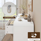 Decofy 47" H Fluted 6-Drawer Dresser for Bedroom, Pure White - Image 3