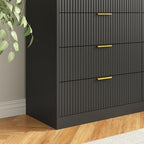 8 Drawer Fluted Dresser with Deep Drawers for Bedroom, Black丨55 Wide Modern Double Dresser, Wooden Chest of Dressers for Closet, Living Room Hallway and Entryway - Image 6