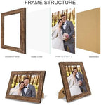 Hongkee 5.5 x 8.5 Diploma Frame Set of 4, Made of Real Glass and Rustic Brown Frame, 5.5 by 8.5 Photo for Wall or Tabletop - Image 3