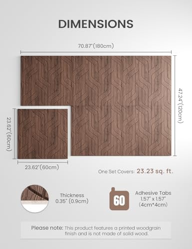 Fluxynara 6-Pack Large Felt Bulletin Board, Walnut Artistic - Image 2