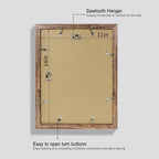 Hongkee 11x14 Picture Frame Set of 4, Made of Glass and Rustic Brown Wooden Frame, Display 8x10 Pictures with Mat or 11 x 14 Posters without Mat for Wall Mounting, Gallery Photo Frames - Image 3