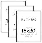 puthiac 16x20 Solid Oak Wood Picture Frames, Black, 3 Pack by PUTHIAC