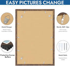 Hongkee 16x24 Frame Set of 4, 16 x 24 Rustic Brown Wood Style(Mat 12x18) - Image 5