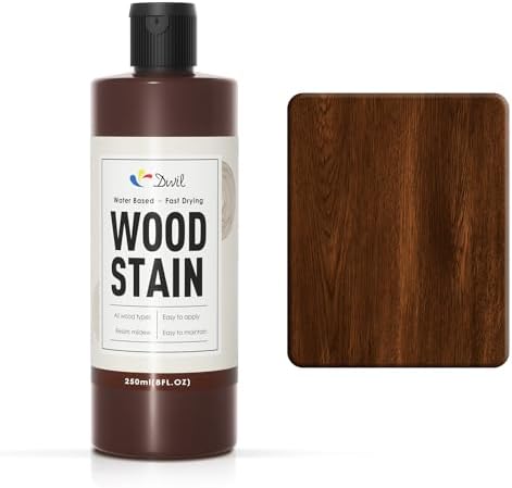 DWIL Water Based Wood Stain - Multiple Finishes, Fast Drying, Indoor and Outdoor Furniture, Wood Paneling, Cabinets and More, Low Odor ＆ Non-Toxic (8.5oz Dark Oak) by DWILPAINT