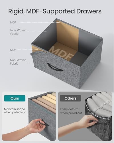 SONGMICS Dresser for Bedroom, Tall Dresser with 4 Fabric Drawers - Image 5