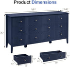 RoyalCraft Fluted Dresser for Bedroom with 9 Drawers, 59" Wide Long Dresser - Image 2