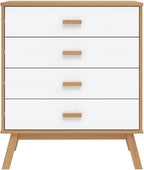 Scandinavian Drawer Cabinet in White and Brown - Image 7