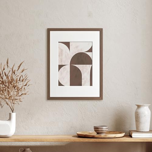 12x16 Picture Frame, Solid Oak Wood 12x16 Frames with Mat to 8.5x11 - Image 6