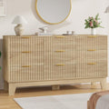 Garvee 9 Drawer Dresser for Bedroom, 59" Wide Fluted Chest of Drawers, Oak by Garvee