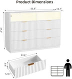 VOWNER Fluted 6 Drawers Dresser for Bedroom Chest of Drawers with 2 Shelves - Image 2
