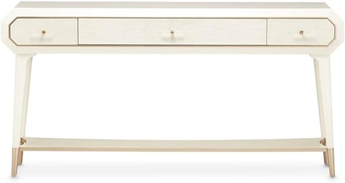MICHAEL AMINI La Rachelle 3 Drawer Console Table in Champagne Ivory - Image 4