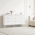 Fluted Dresser for Bedroom with 8 Drawers, Wooden Dresser with Metal Handle, White Dresser for Bedroom, Wood Closet for Hallway, Modern Storage Organizer for Living Room BDR104WW by Unknown