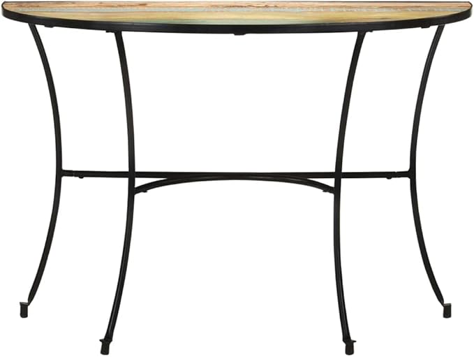 Half Circle Side Table 43.3x15.7x30.3 Inches Solid Reclaimed Wood - Image 3