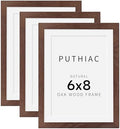 puthiac 6x8 Solid Oak Wood Picture Frames, Walnut, 3 Pack by PUTHIAC