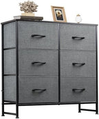 WLIVE Dresser for Bedroom with 6 Drawers, Dark Grey by WLIVE