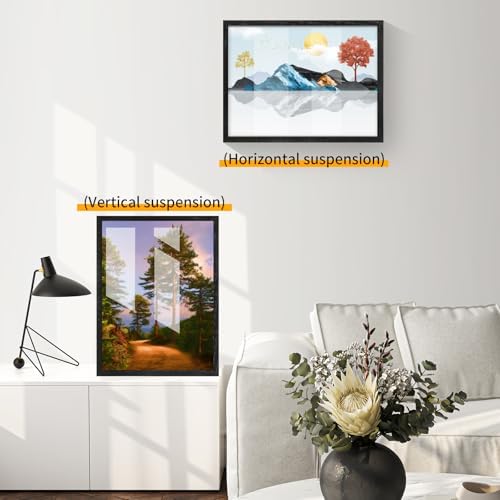 puthiac 20x24 Solid Oak Wood Picture Frames, Black, 3 Pack - Image 5